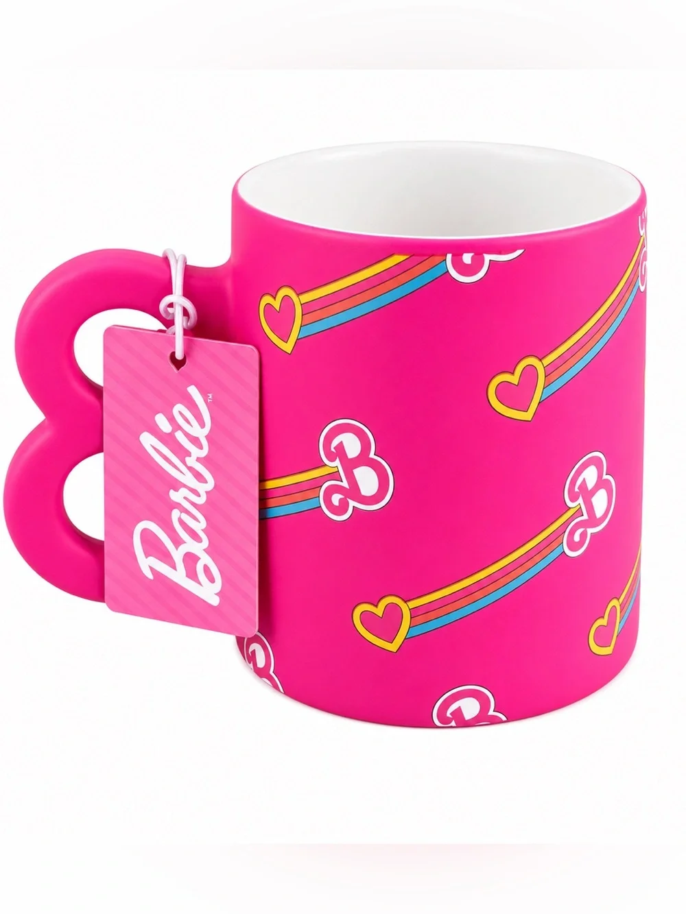 21 oz Hot Pink Ceramic Barbie Coffee/Tea Mug With B Handle
